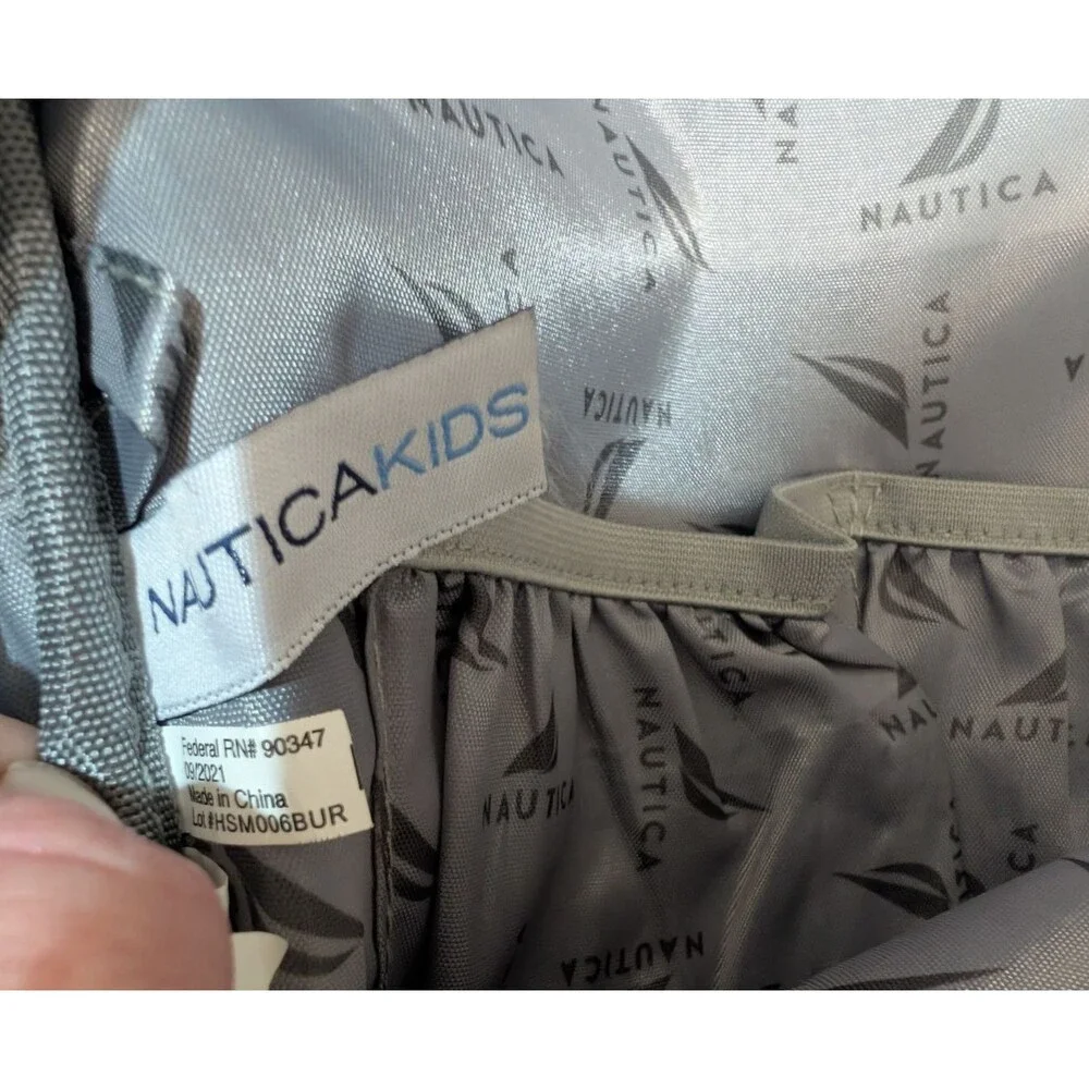Nautica Backpack Blue Silver Insulated Drink Pockets Multi Compartment Kids Logo